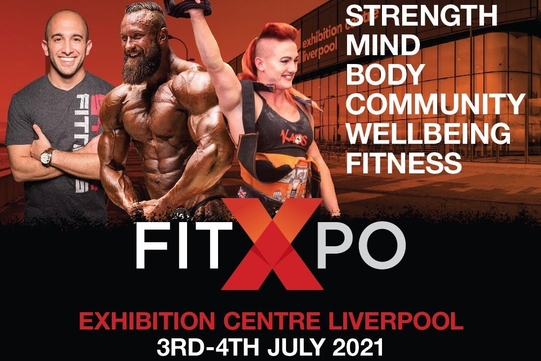 Advert for FitXPo Liverpool 2021 depicts athletes